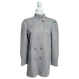 Vintage New York Girl gray feels like wool pea coat jacket size 11